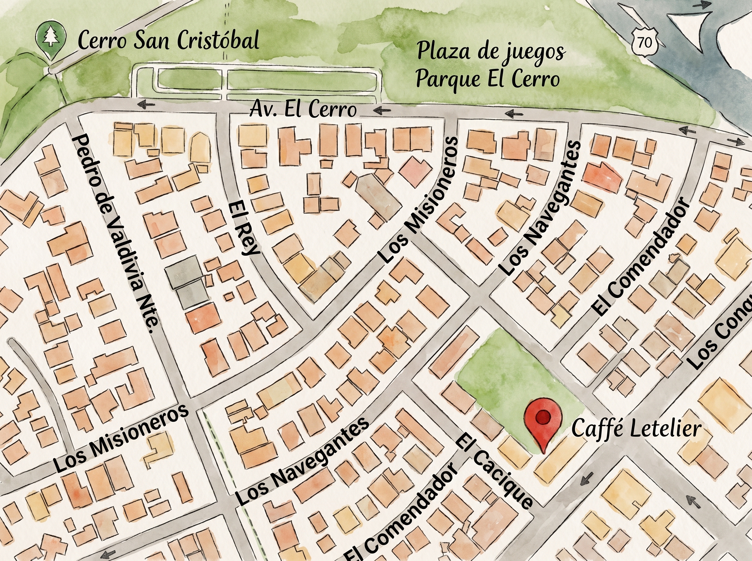 Mapa Caffè Letelier